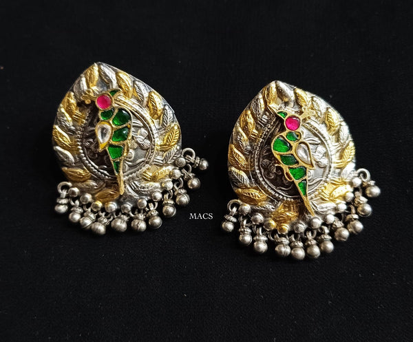 925 Kundan Dual tone Studs