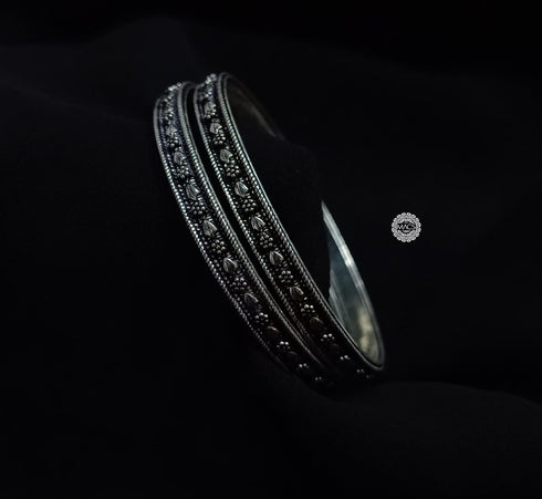 Silver Floral Bangles (2.4)