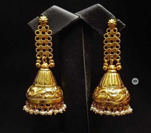925 Gold plated Pearl Jhumka