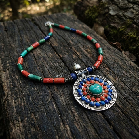 925 Silver Turquoise Lapis necklace