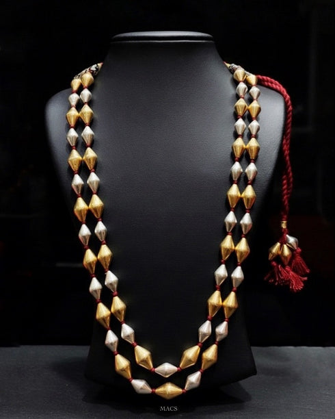Two Line Dual tone Dholki Necklace