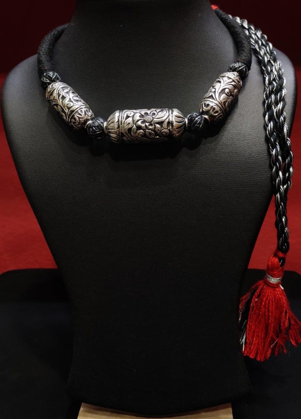 Big Chitai Silver thread necklace