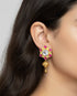 925 Pink Kundan Earrings