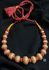 Gold plated Wax Carved Necklace (oversized beads)