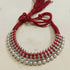 Handcrafted oxidised silver choker thread necklace for women