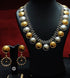 Dual tone necklace earring set