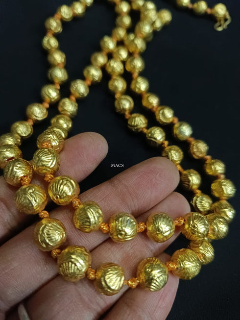 Goldplated Wax Carved Necklace