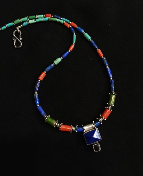 925 Silver Lapis Coral necklace