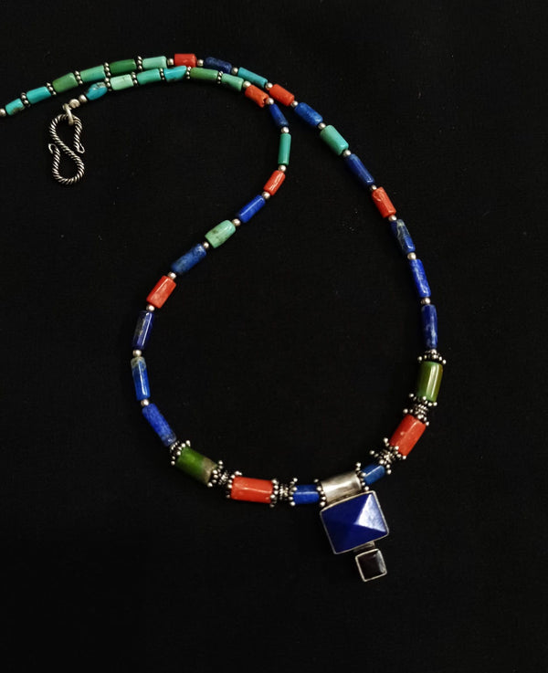 925 Silver Lapis Coral necklace