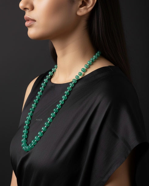 Green melon beads necklace