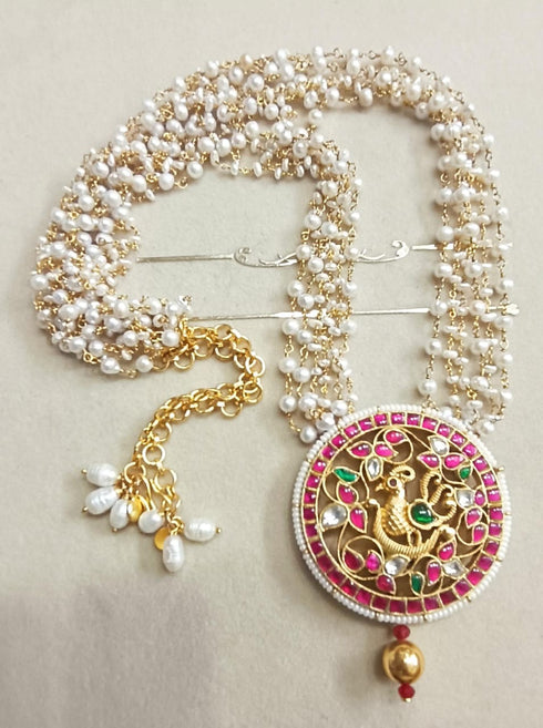 925 Kundan Pearl Necklace