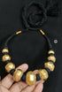 Gold plated Wax Faceted Beads Necklace (oversized beads)