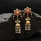 925 Multi Kundan Flower Pearl Jhumka