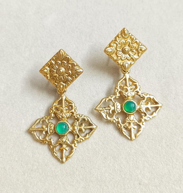 Gold plated Stone Earrings