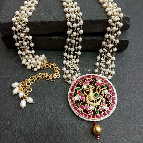 925 Kundan Pearl Necklace