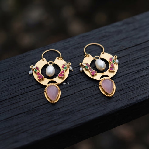 925 Kundan Fusion Earrings