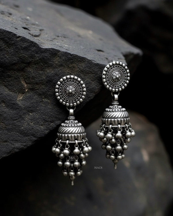 Vintage silver big ghungaroo jhumka