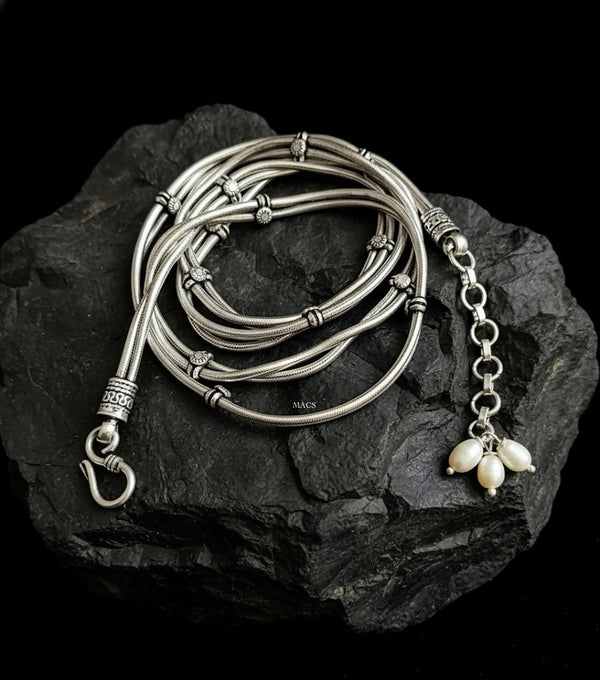 Silver Double line Kamarband (Waist chain)