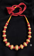 Gold plated Wax Carved Necklace (oversized beads)