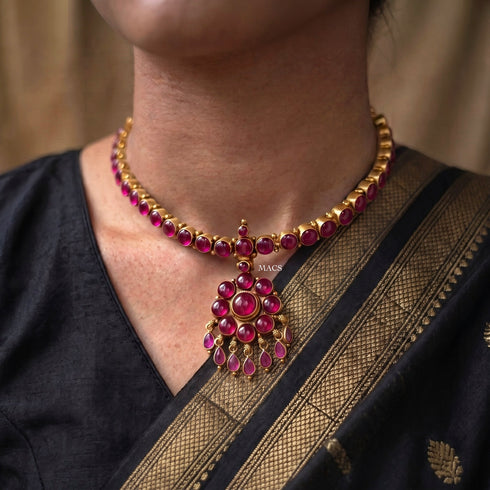 925 Gold Kemp Attigai Necklace (pre-order)