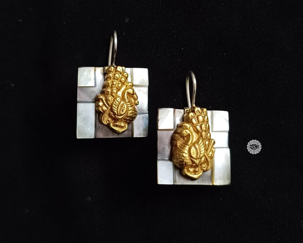 925 Silver Peacock Hook Earrings