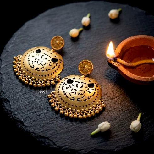 925 Gold Cutwork Earrings