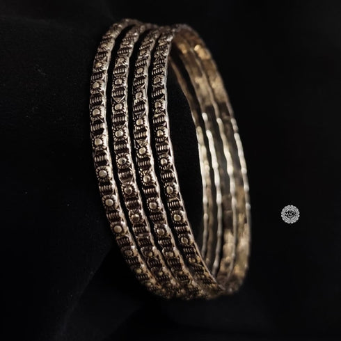 925 silver handcrafted bangles set, Buy Pure Silver Bangles Online