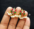 Kundan Gold Lotus Pearl Earrings
