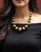 Gold plated Wax Faceted Beads Necklace (oversized beads)