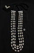 Three Line Dholki Beads Silver Necklace