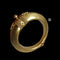 Gold plated silver kada bracelet with intricate patterns and a screw openable fastening.
