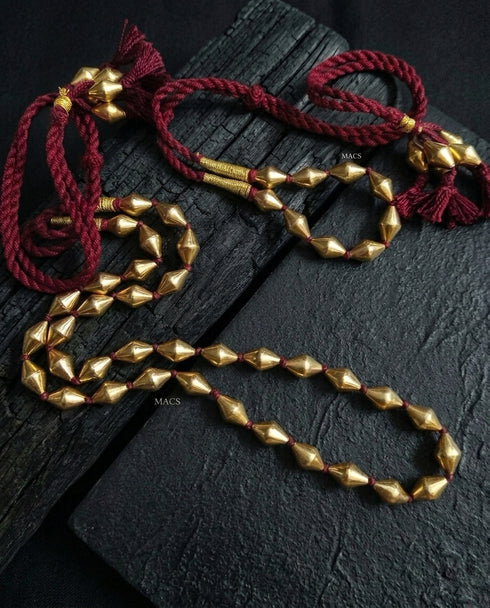 Single Line Gold Dholki Necklace