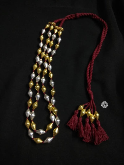 Two Line Dual tone Dholki Necklace