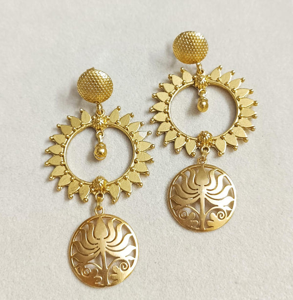 Gold plated Lotus Earrings