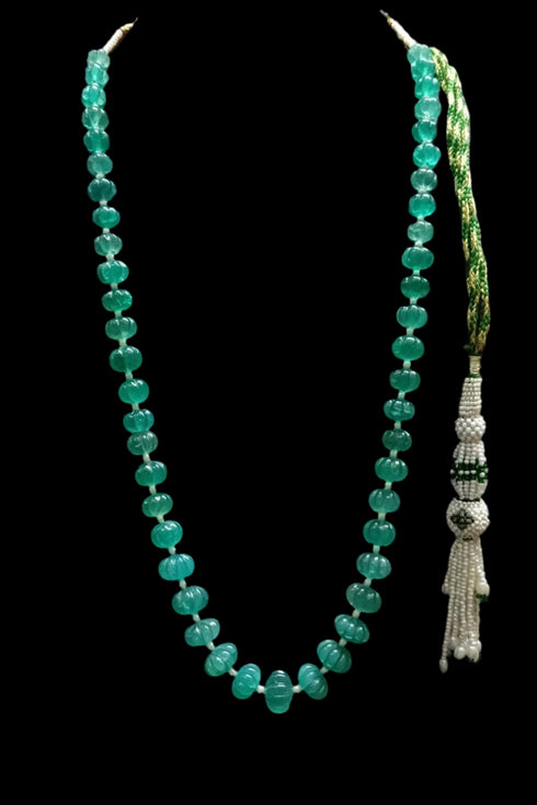 Green melon beads necklace