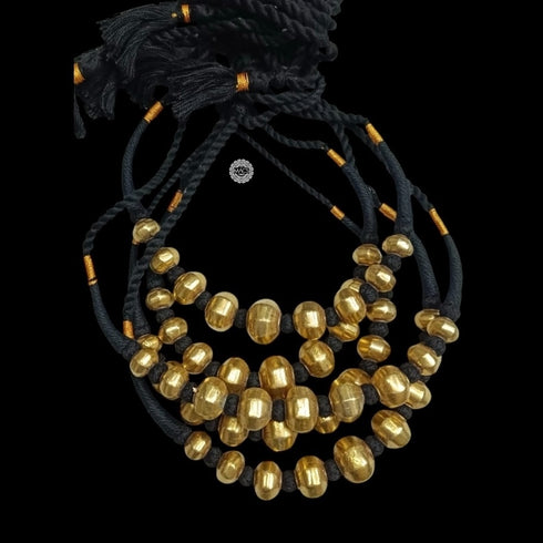 Gold plated Wax Faceted Beads Necklace (oversized beads)