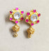 925 Pink Kundan Earrings