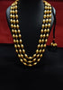 Three Line Gold Dholki Necklace