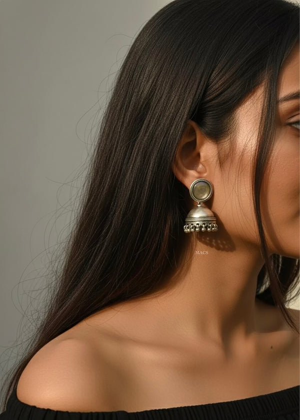 925 Plain Silver Jhumka