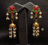 Delicate Multi-Kundan Pearl Jhumka