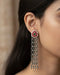 Long Silver Kundan Earrings