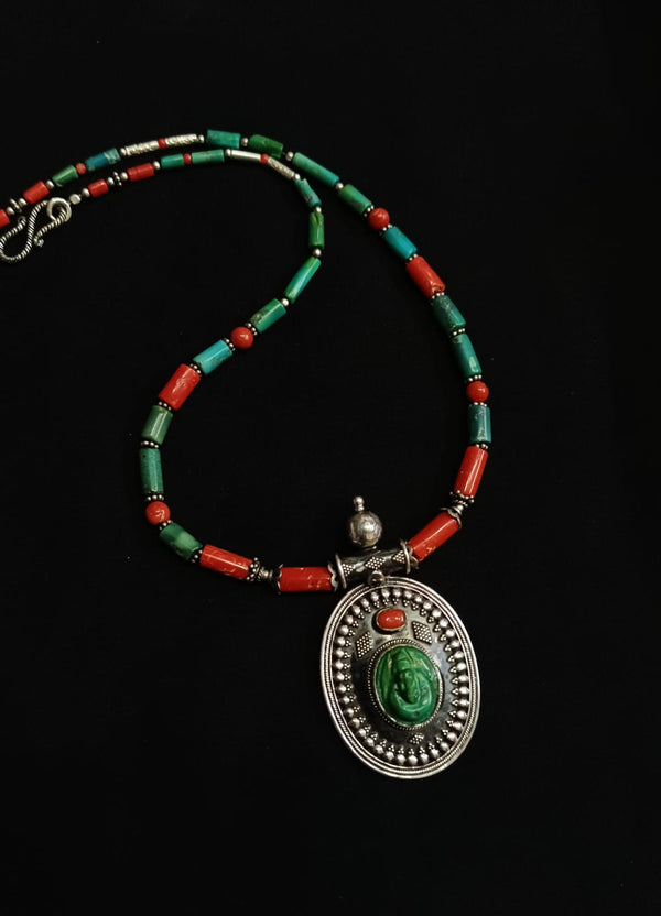 925 Silver Coral Turquoise necklace