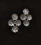 White Stone Stud Earrings, Multi flower Studs, Crystal Earrings 925 silver