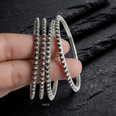 925 Pure Silver Bangles (Size 2.6)