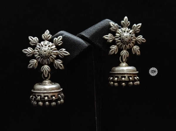 925 Silver Flower Jhumka