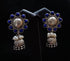 Silver Lapis Stone Jhumka