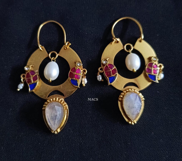 925 Kundan Fusion Earrings