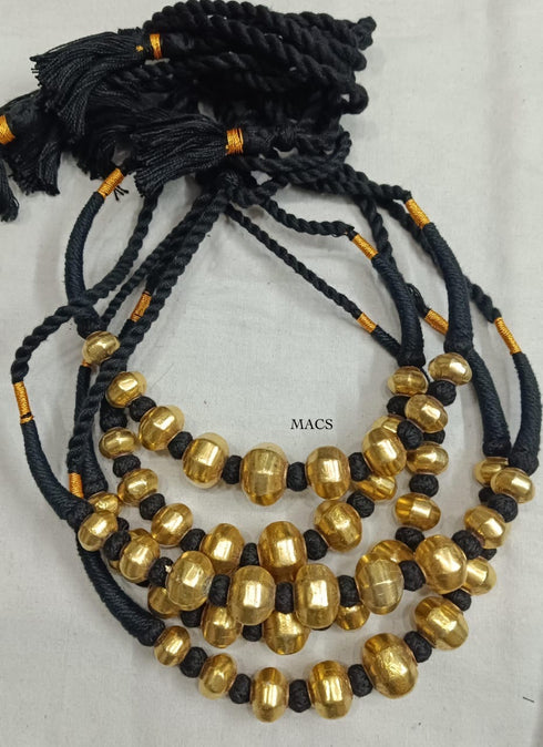Gold plated Wax Faceted Beads Necklace (oversized beads)