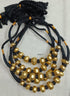 Gold plated Wax Faceted Beads Necklace (oversized beads)