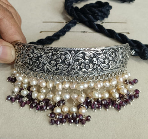 Silver Chitai Pearl Choker